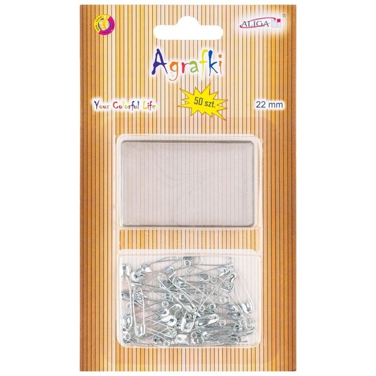 AGRAFKI SREBRNE 22MM (50) 6040 -zdjęcie numer 1