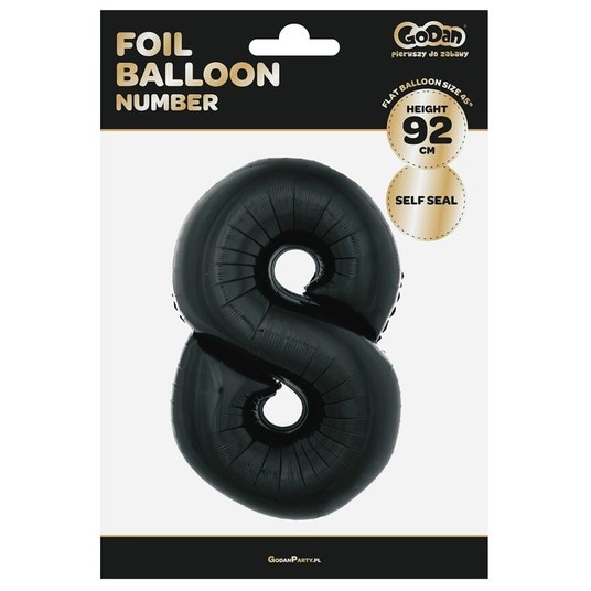 BALON FOLIOWY B&C CYFRA 8 CZARNA 92CM AA -zdjęcie numer 1