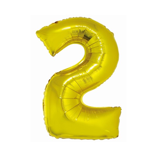 BALON FOLIOWY SMART CYFRA 2 ZŁOTA 76CM -zdjęcie numer 1