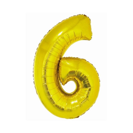 BALON FOLIOWY SMART CYFRA 6 ZŁOTA 76CM -zdjęcie numer 1