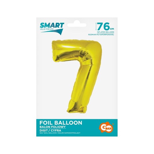BALON FOLIOWY SMART CYFRA 7 ZŁOTA 76CM -zdjęcie numer 1