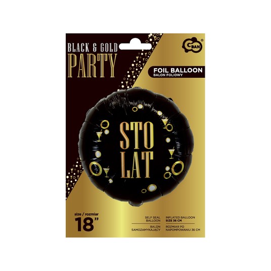 BALON FOLIOWY STO LAT B&G PARTY 18CALI AA -zdjęcie numer 1