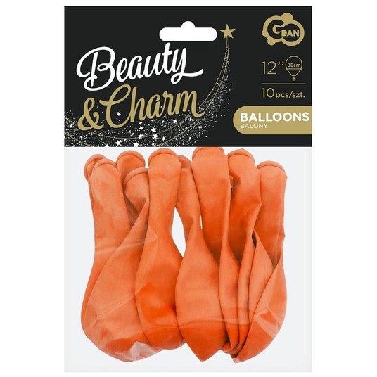 BALONY BEAUTY&CHARM PASTELOWE POMARAŃCZOWE 10SZT -zdjęcie numer 1