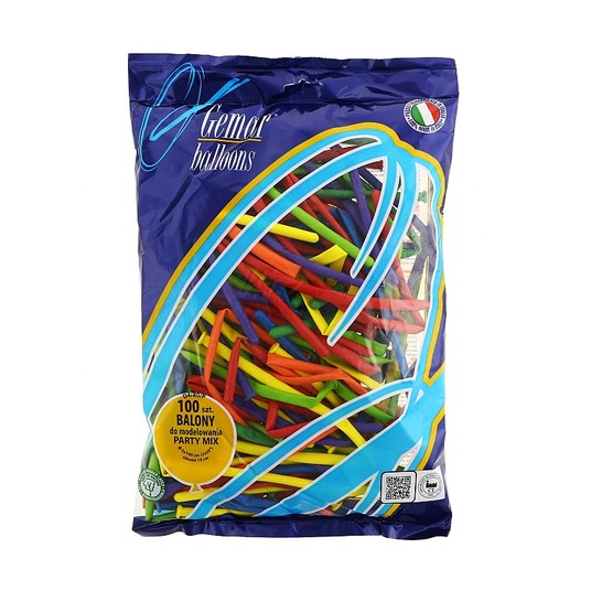 BALONY D4 RURKI WŁOSKIE PARTY MIX 100SZT -zdjęcie numer 1