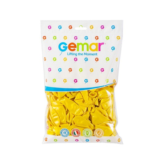BALONY GEMAR 12" METALIK ŻÓŁTE 100SZT. 3013 -zdjęcie numer 1