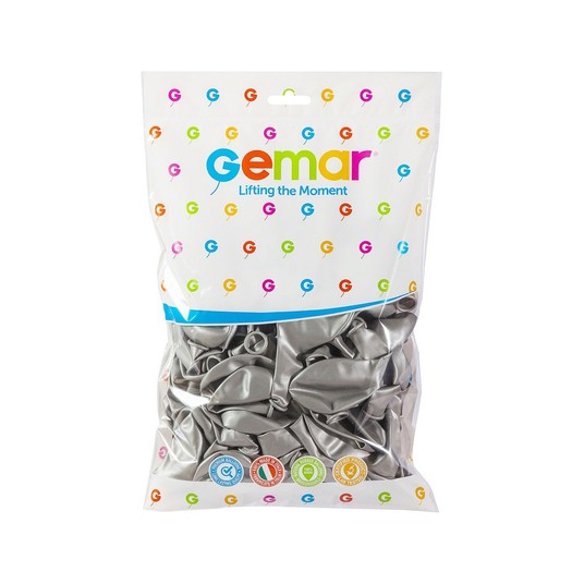 BALONY GM90 METAL 10" SREBRNE 38/ 100 szt. 3810 -zdjęcie numer 1