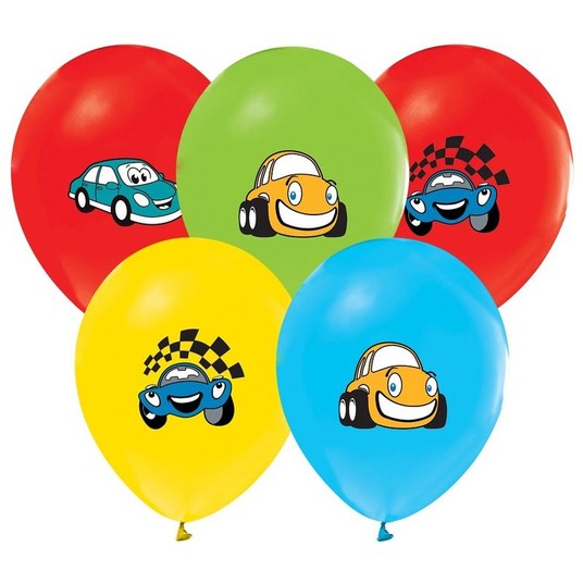 BALONY SAMOCHODY Z KRESKÓWKI 12'' 5SZT -zdjęcie numer 1