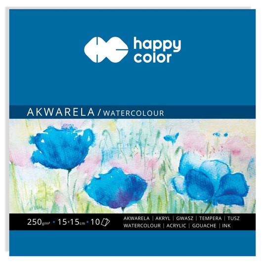 Blok akwarelowy, Art., 15x15, 10 ark, 250g, Happy -zdjęcie numer 1