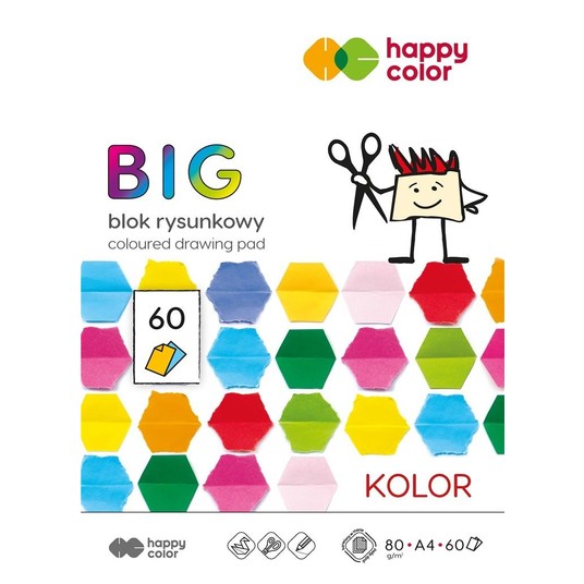 BLOK RYSUNKOWY BIG A4/60K 15 KOLORÓW 80G A'5 8931 -zdjęcie numer 1