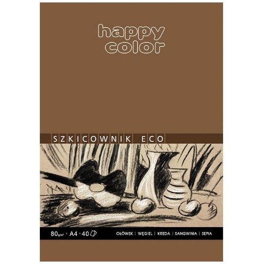 Blok szkicowy ECO, ART, A4/80K 80g, Happy A'5 -zdjęcie numer 1