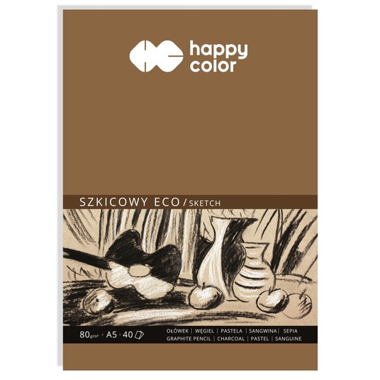 Blok szkicowy ECO, Art, A5/40K 80g, Happy A'5 -zdjęcie numer 1