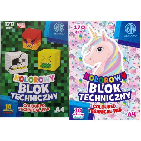 BLOK TECH KOL.BARW W MASIE ASTRAPAP A4/10 170G"10 -zdjęcie numer 1