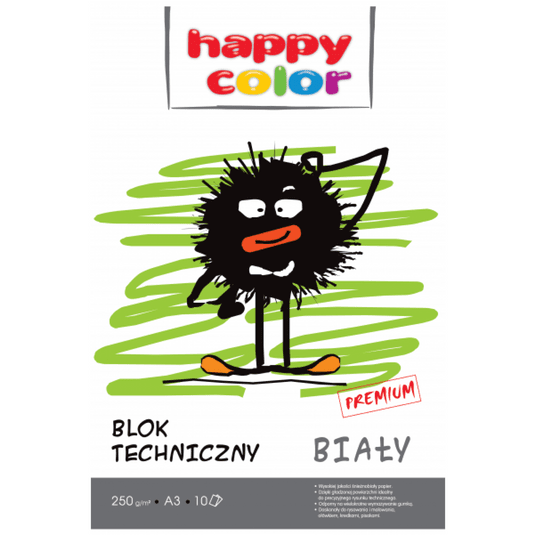 BLOK TECHNICZNY A3/10K BIAŁY PREMIUM A'10 6521 -zdjęcie numer 1