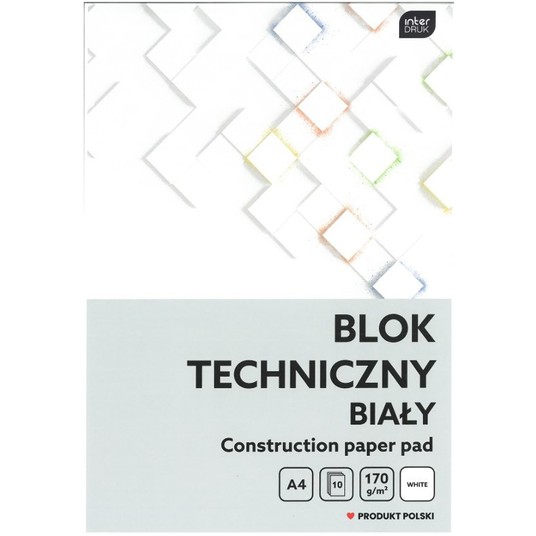 BLOK TECHNICZNY A4/10K BIAŁY 170G A'10 0005 -zdjęcie numer 1