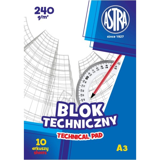 BLOK TECHNICZNY ASTRA A3/10K 240G/M2 A'10 2624 -zdjęcie numer 1