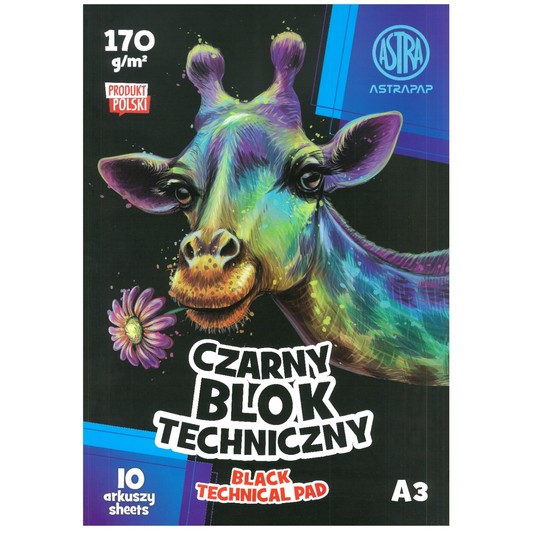 BLOK TECHNICZNY ASTRAPAP BLACK A3 170g 10ARK 4907 -zdjęcie numer 1
