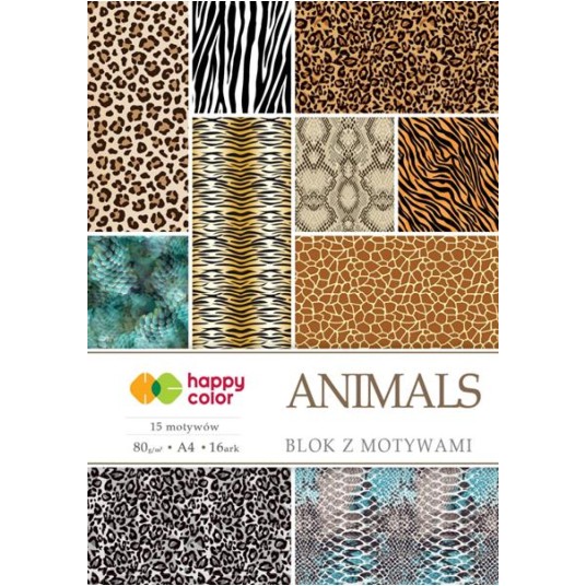 BLOK Z MOTYWAMI ANIMALS A4,15+1 ARK 15 MOTYW 9942 -zdjęcie numer 1