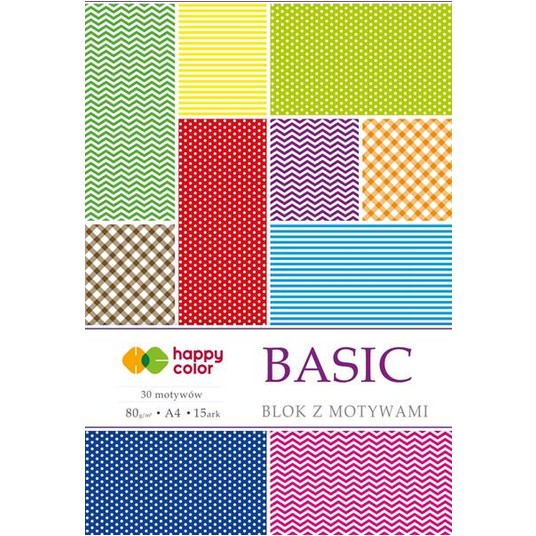 BLOK Z MOTYWAMI BASIC 80G/M2 A4/15K 4374 -zdjęcie numer 1