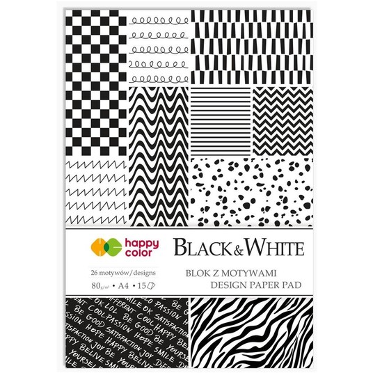 BLOK Z MOTYWAMI BLACK&WHITE 80G/M2 A4/15K 4659 -zdjęcie numer 1