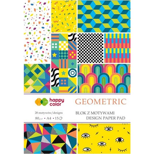 Blok z motywami GEOMETRIC, 80g/m2, A4/15K 4411 -zdjęcie numer 1