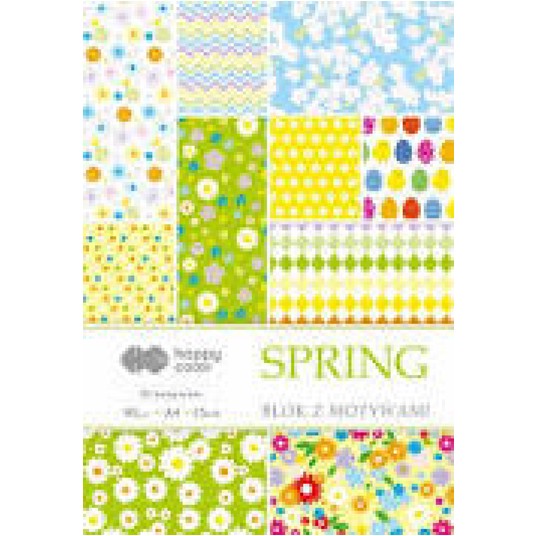 BLOK Z MOTYWAMI SPRING 80G/M2 A4/15 ARK HAPPY 4398 -zdjęcie numer 1