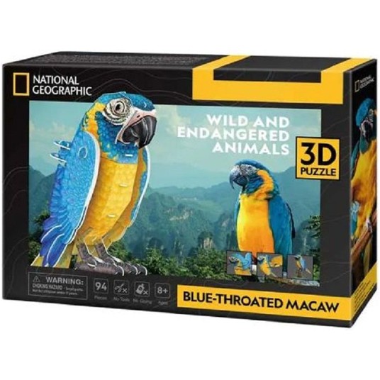 CUBIC FUN PUZZLE 3D ZAGROŻONE ZWIERZĘTA ARA SZAFIR -zdjęcie numer 1