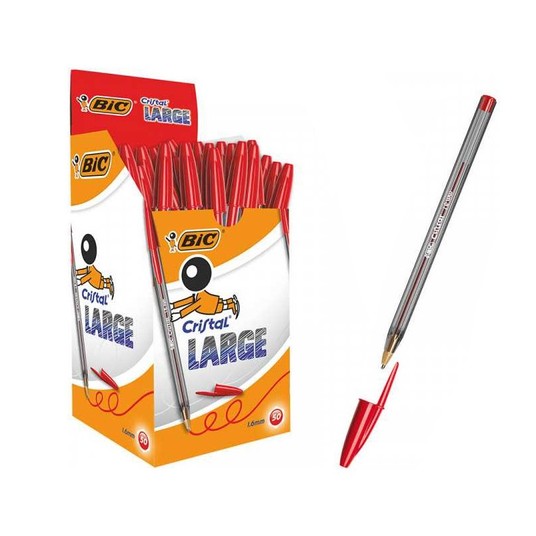 DŁUGOPIS BIC CRISTAL LARGE CZERWONY A'50 1661 -zdjęcie numer 1