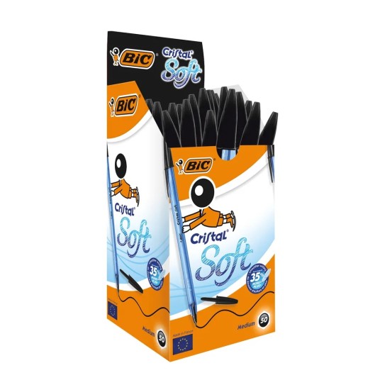 DŁUGOPIS BIC CRISTAL SOFT CZARNY A'50 5354 -zdjęcie numer 1