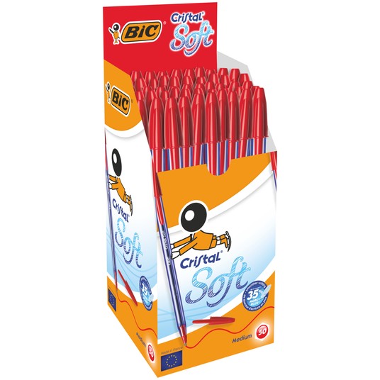 DŁUGOPIS BIC CRISTAL SOFT CZERWONY A'50 0640 -zdjęcie numer 1