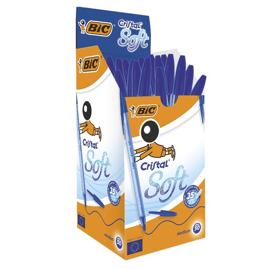 DŁUGOPIS BIC CRISTAL SOFT NIEBIESKI A'50 5361 -zdjęcie numer 1