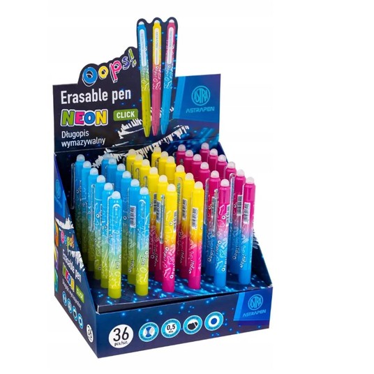 Długopis wymaz CLICK 0,5 mm ASTRAPEN NEON A'36 -zdjęcie numer 1
