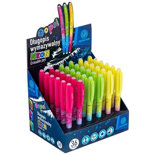 DŁUGOPIS WYMAZYW 0,6MM ASTRAPEN OOPS! NEON A'12 -zdjęcie numer 1