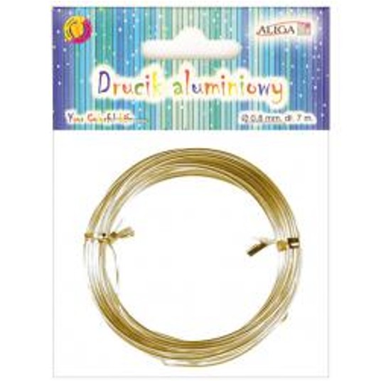 DRUCIK ALUMINIOWY ZŁOTY 0,8MM/7M 3633 -zdjęcie numer 1