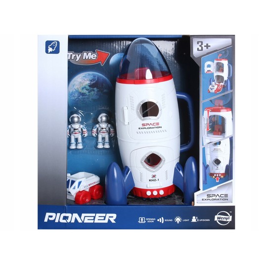 DUŻA RAKIETA KOSMICZNA + KOSMONAUTA ŚW/DŹW 7432 -zdjęcie numer 1
