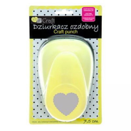 DZIURKACZ OZDOBNY 7,5 CM SERCE Z FALBANKĄ -zdjęcie numer 1