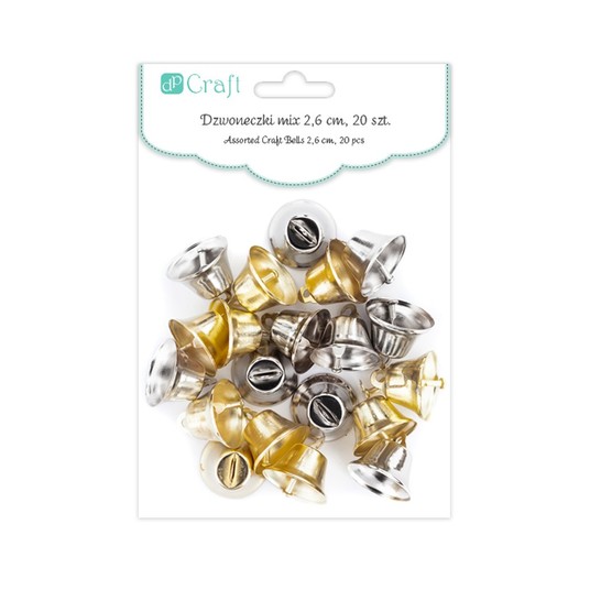 DZWONECZKI METALOWE 2,6 CM MIX, 20 SZT. 0098 -zdjęcie numer 1
