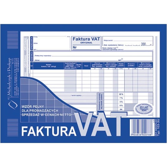 FAKTURA VAT (PEŁNA) A5 103-3E -zdjęcie numer 1