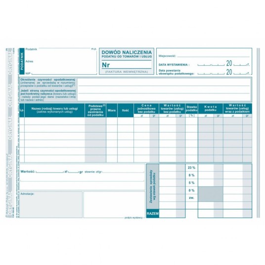 FAKTURA VAT-WEWNĘTRZNA A5 163-3E(O+K+NETTO) -zdjęcie numer 2
