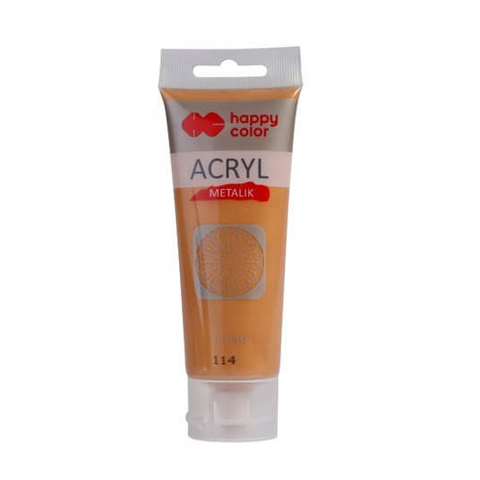 FARBA AKRYLOWA 75ML GŁĘBOKIE ZŁOTOMETALIK(114)1208 -zdjęcie numer 1