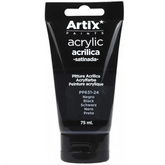 farba akrylowa czarna 6X75ml/opak ARTIX 2349 -zdjęcie numer 1