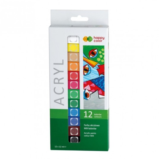 Farba akrylowa hobby zestaw 12 kolorówx12 ml 9157 -zdjęcie numer 1