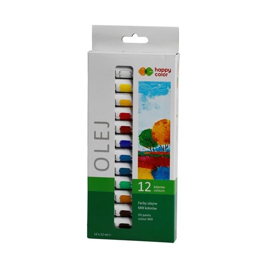 FARBA OLEJNA ZESTAW 12 KOLORÓW X12 ML 9553 -zdjęcie numer 1