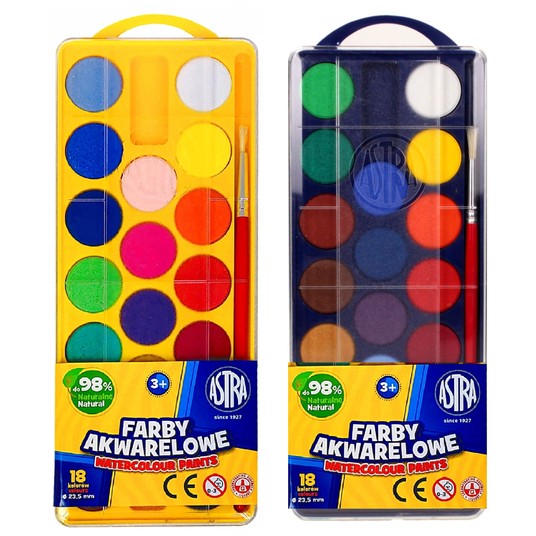 FARBY AKWAR. 18KOL./23,5 ASTRA 83210900 A"5 -zdjęcie numer 1