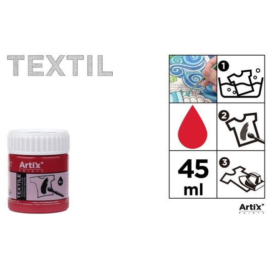 FARBY DO TKANIN 45ML CZERWONA KARMINOWA ARTIX 2721 -zdjęcie numer 1