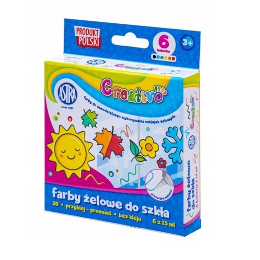 FARBY DO TWORZENIA NAKLEJEK ŻELOWYCH 6X15ML 9635 -zdjęcie numer 1
