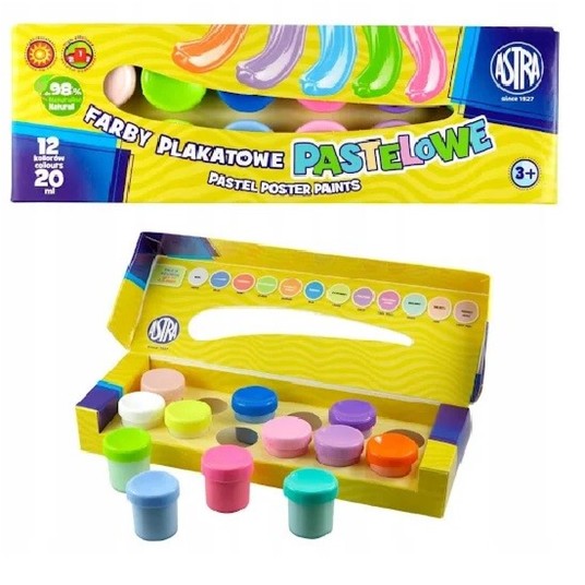 FARBY PLAKATOWE ASTRA PASTELOWE 12KOLx20ML 5373 -zdjęcie numer 1