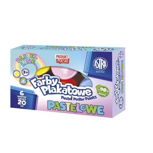 FARBY PLAKATOWE PASTELOWE ASTRA 6KOLx20ML -zdjęcie numer 1