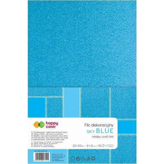 FILC DEKORCYJNY 20x30CM 1,5MM BŁĘKITNY 3515 -zdjęcie numer 1