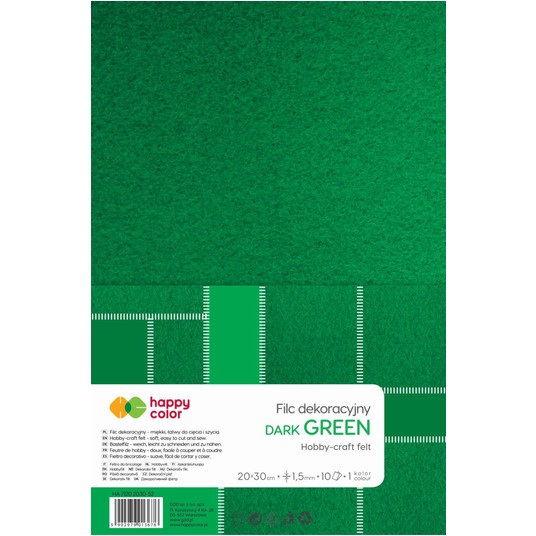 FILC DEKORCYJNY 20x30CM 1,5MM CIEMNY ZIELONY 3676 -zdjęcie numer 1