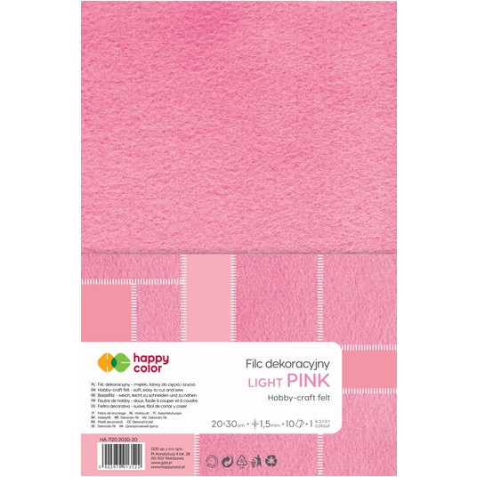 FILC DEKORCYJNY 20x30CM 1,5MM JASNYRÓŻOWY 3522 -zdjęcie numer 1